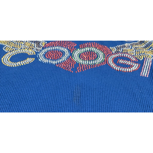 COOGI Vintage 90’s Babydoll Tee Jeweled Rhinestone Embellished Bling XL - Picture 2 of 11